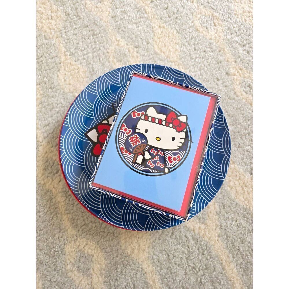 Sanrio Hello Kitty 7 Plates and 1 post card set NEW